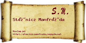 Stánicz Manfréda névjegykártya